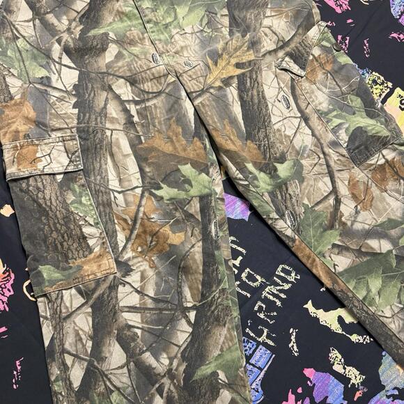 Vintage 90s Wrangler Outdoor Gear Advantage Timber Camo Cargo Pants Size 36x31 - Picture 2 of 9
